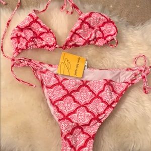 Roberta Roller Rabbit Red & Pink Patterned Bikini